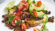Black beans & avocado on toast