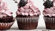 Blackberry Lavender Chocolate Cupcakes