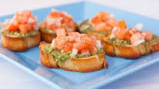 Bruschetta With Pesto, Tomatoes and Thingies.