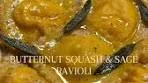 Butternut squash ravioli with brown butter and sage We’re ...