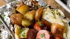 Cabbage and Sausage Foil Packets