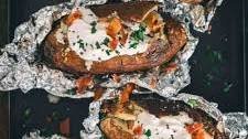 Campfire baked potatoes