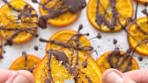 Candied Orange Slices with a chocolate drizzle a little dark ...