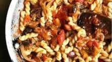 Caramelized Onion, Tomato, and Eggplant Pasta
