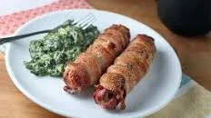 Cheese Stuffed Bacon Wrapped Hot Dogs