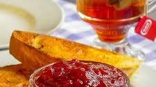 Cherry Apple Jam on Sour Cream Flan