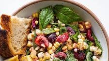 Cherry & Corn Summer Salad with Hazelnuts, Basil & Mint
