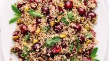 CHERRY, PISTACHIO + MINT QUINOA SALAD