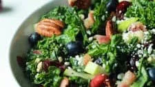 Cherry Summer Kale Salad with Balsamic Vinaigrette