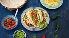 Chicken Fajitas with Guacamole and Cheddar Cheese