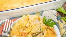 Chicken Pot Pie Cornbread Casserole