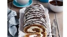 Chocolate and hazelnut meringue roulade