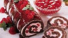 Chocolate Cherry Cream-Filled Log