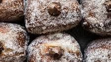 Chocolate Cream Filled Doughnuts with Espresso Sugar