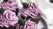Chocolate Cupcakes with Blackberry Buttercream