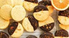 Chocolate Dipped Orange Shortbread Cookies