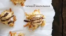 Chocolate Drizzled Coconut Macaroons