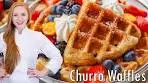Churro Waffles!!! Fluffy Cinnamon Sugar Buttermilk Waffles