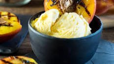 Cinnamon Sugar Grilled Peaches and Ice Cream