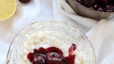 Coconut Milk Rice Pudding with Tart Cherry Sauce