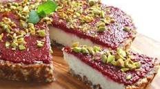 Coconut Tart With Chia Cherry Jam and Date Almond Crust [Vegan, Gluten-Free]