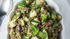 Cold Lentil Salad with Cucumbers and Olives