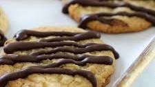 Crispy Coconut Cookies with Chocolate Drizzle