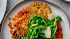 Crispy Parmesan Crusted Eggplant with Arugula