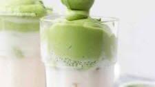 Dalgona Whipped Matcha Latte (vegan, paleo, refined sugar-free)