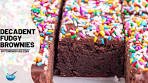 Decadent Fudgy Brownies Topped With Sprinkles