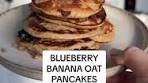 Delicious Banana Blueberry Oat Pancakes Recipe