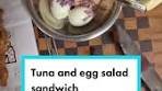 Delicious Tuna and Egg Salad Croissant Sandwich Recipe