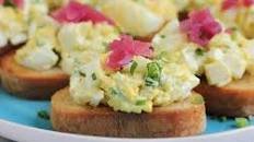 Deviled Egg Crostini