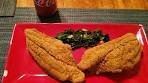 Dinner Catfish filets and spinach w/garlic