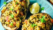 Easy Greek Vegetarian Stuffed Aubergine/Eggplant