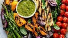 Easy Grilled Vegetable Platter with Chimichurri Sauce