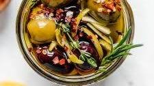 Easy Marinated Olives with Rosemary, Garlic and Lemon