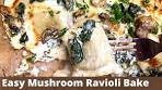 Easy Mushroom Spinach Ravioli Bake | Cheesy Mushroom ...