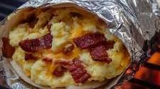 Egg, Bacon & Cheese Breakfast Burrito (Campfire-Ready)