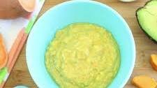 Egg Yolk, Avocado, Sweet Potato baby puree +6M