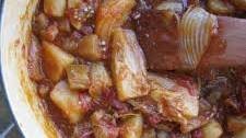 Eggplant and Fennel Stew Braised in Red Wine