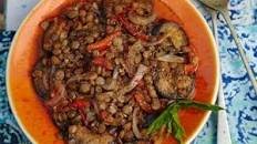 Eggplant, Lentils, and Peppers cooked in Olive Oil (Turkish)