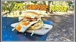 Epic Campfire Burger Cooked on Coals / Tasty Camping Meal.