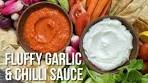 Fluffy Lebanese garlic sauce and Middle Eastern spicy chilli ...