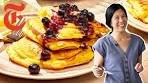Fluffy Lemon Ricotta Pancakes with Blueberry Syrup ...