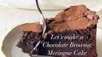 Fudgy Chocolate Brownie Meringue Cake, recipe linked ...