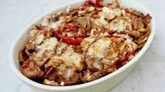 Greek Cheesy Eggplant and Red Pepper Casserole