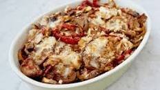 Greek Cheesy Eggplant and Red Pepper Casserole