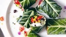 Greek Collard Green Wraps with Tzatziki