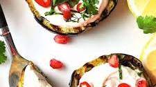 Grilled Eggplant with Yoghurt Sauce